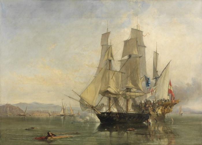 Clarkson Frederick Stanfield Action and Capture of the Spanish Xebeque Frigate El Gamo Germany oil painting art